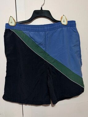Trader Bay Blue and Green Colorblock Swim Shorts